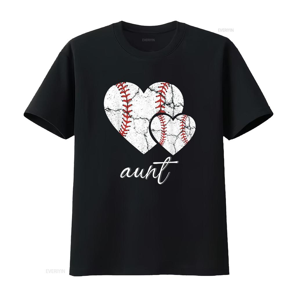 Mens T Shirt Baseball Aunt Mother s Day Black 2X Large vintage Washed Top For Everyday Wear fashion Breathable Unisex