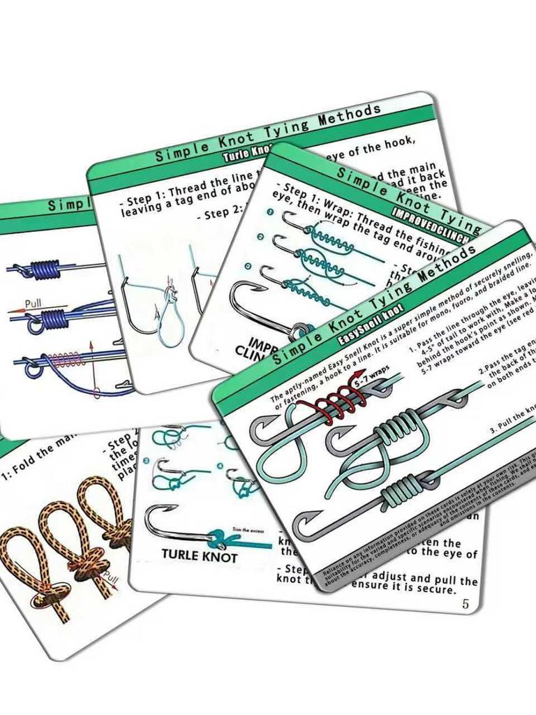 12-Sided Fishing Knot Card with Mini Carabiner