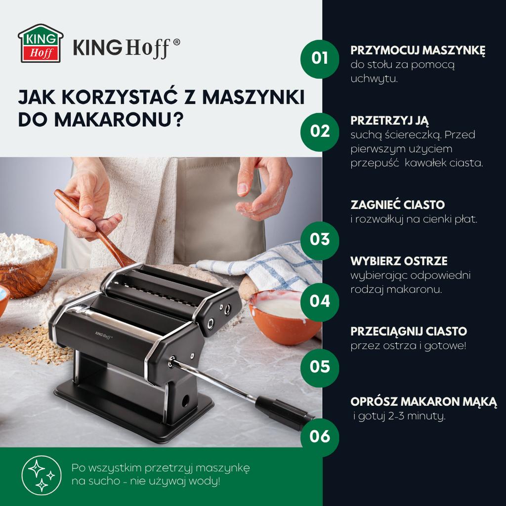 Maszynka 2 w 1 do ciasta i makaronu czarna KINGHOFF KH-1927