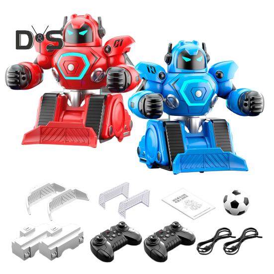 2 ცალი საბავშვო დისტანციური მართვის რობოტი სათამაშო 2 მოთამაშის საბრძოლო კრივი ფეხბურთი დაჭერით გაშვების თამაში პატარებისთვის ინტერაქტიული ელექტრო 2.4 გჰც რადიომართვადი რობოტი სათამაშო LED-ით