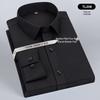 Men's Wrinkle-Resistant Polyester Stretch Long Sleeve Dress Shirt