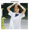 Women's Loose Short Sleeve White Stand Collar Shirt - Versatile Summer College Style JK Uniform Top