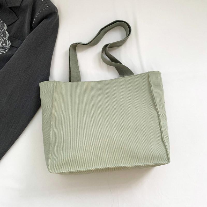 Large Capacity Casual Tote Bag For Women In Black Beige Green Brown Retro Style