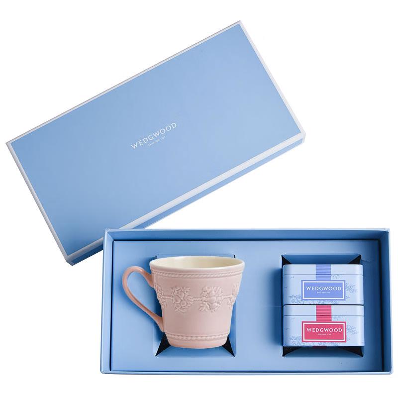 Wedgwood Joyous Holiday Pink Mug & Tea Caddy Gift Set