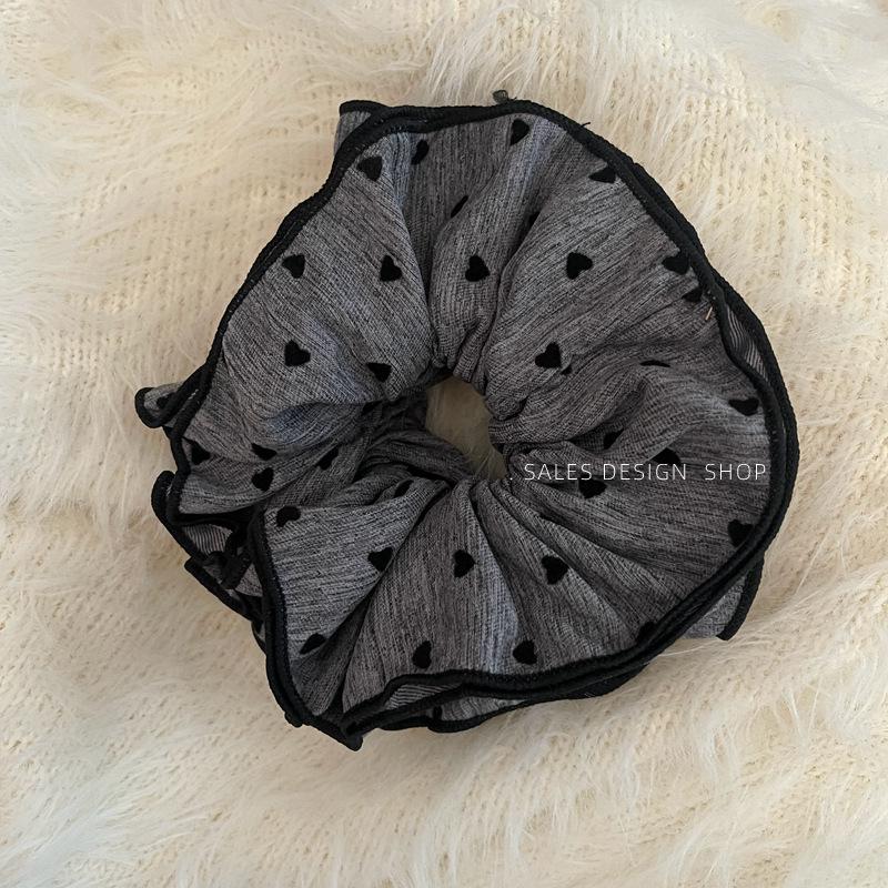 Korean Heart-Shaped Slim Waist Floral Double Layer Hair Tie - Elegant & Versatile Hair Accessory