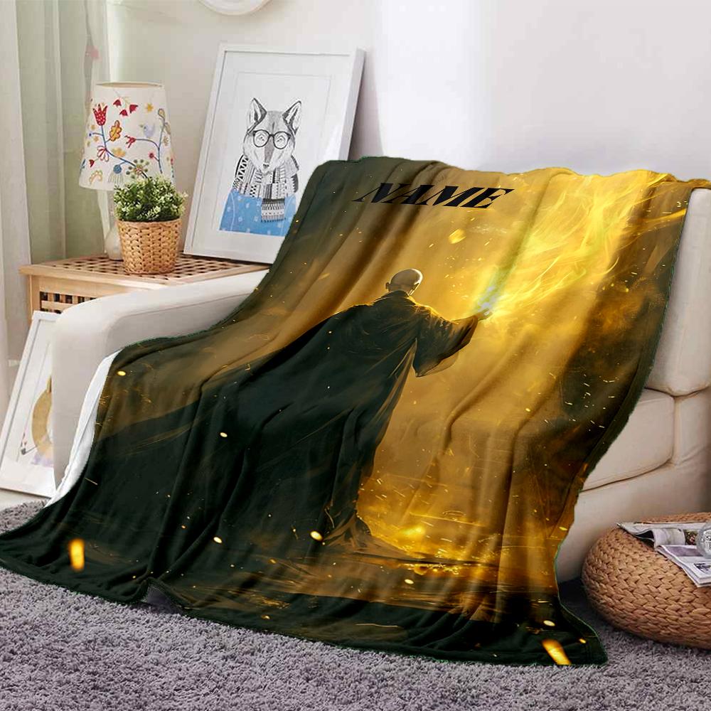 Custom Name Elegant Gothic Crest blanket for Couch & Bed, Plush Cozy Fuzzy Blanket Super Soft & Warm Blankets for Fall and Winter. 090874