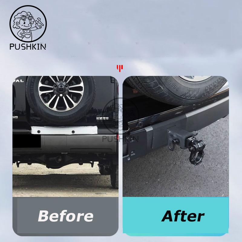 For HAVAL H9 2025 2026 Trailer Hitch Off-road Anti-collision Rear Bumper Tiger Head Hook Trailer Ball Hook Refitted Accessories