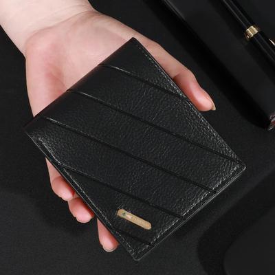 Mens Classic New PU Leather Wallet - Multi Card Slot, Business Style, Non-Braided, Solid Color, Ideal Gift for Men
