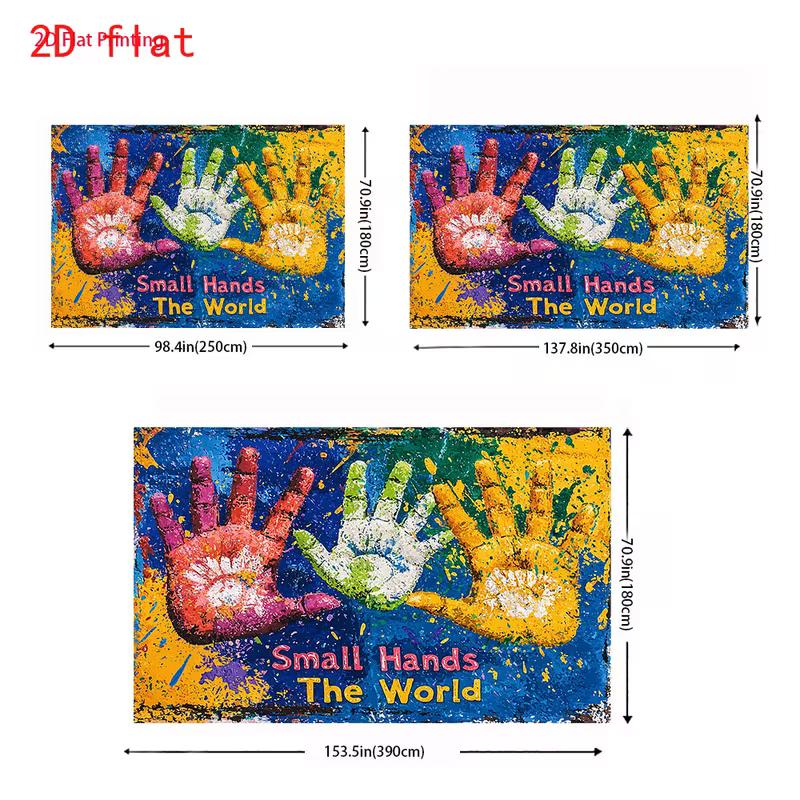 2D Classroom Banner, "Small Hands The World" Party & Live Background