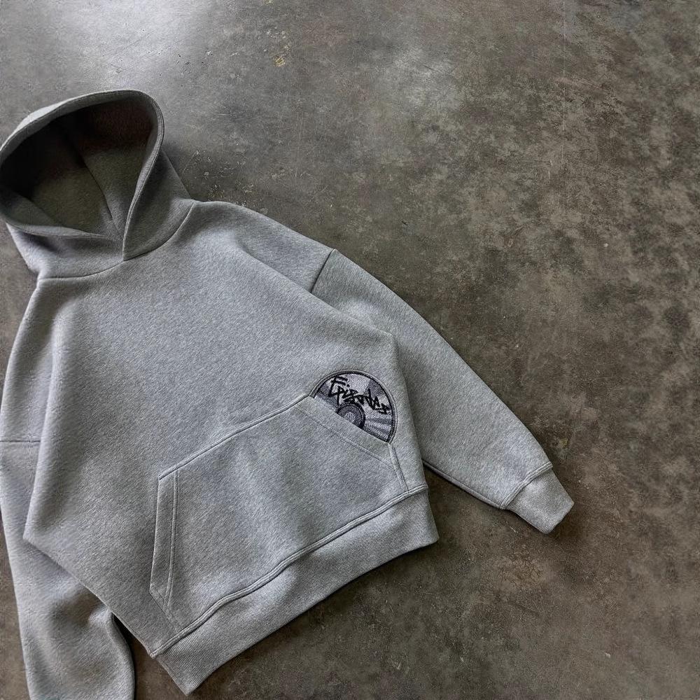 Vintage Print Hoodie and Sweatpants Set - Long Sleeve Streetwear