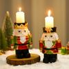 14 cm Nussknacker Kerzenhalter Harz Miniaturfiguren für Kamin Weihnachten Home Interior Wohnzimmer Dekor Puppen