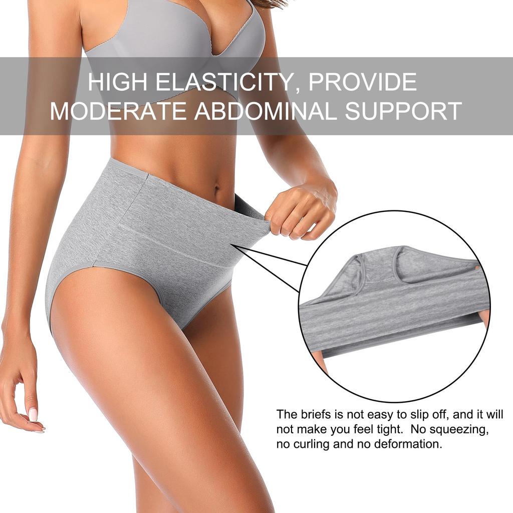 4pcs/pack Women's Cotton Underwear High Waisted Full Coverage Ladies Panties Postpartum Underwear (Regular & Plus Size)