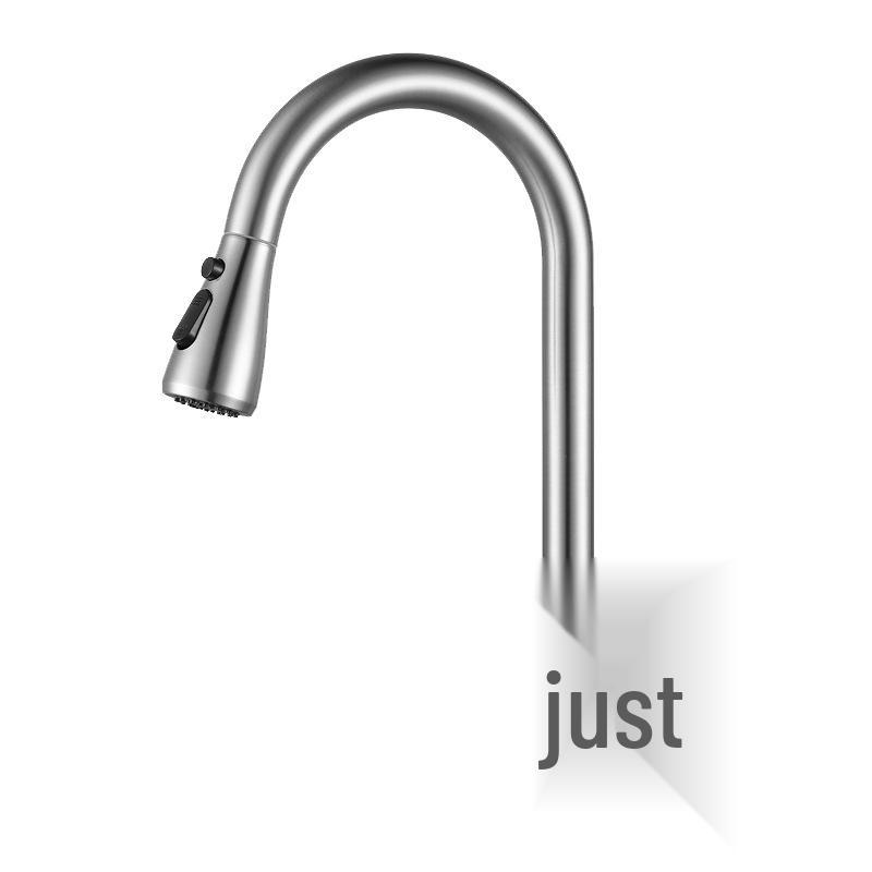 Wall-Mounted Pull-Out Kitchen Faucet: Dual Outlet for Hot & Cold Water, Multi-Functional Spring Design