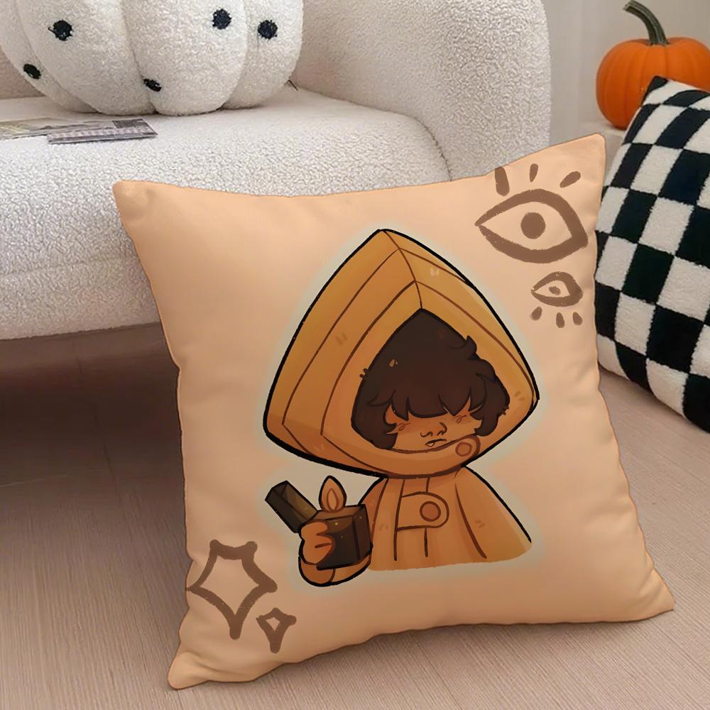 Thriller GAME LLittle Nightmares Cushion Cover Throw Pillow Cover Hidden Button Durable Polyester Chair Cushion