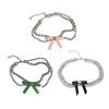 Fashion Bowknot Necklace with Zircon Stone Daily Wear Sweet Cool Bowknot Necklace Dainty Sparkling Bowknot Choker Chain