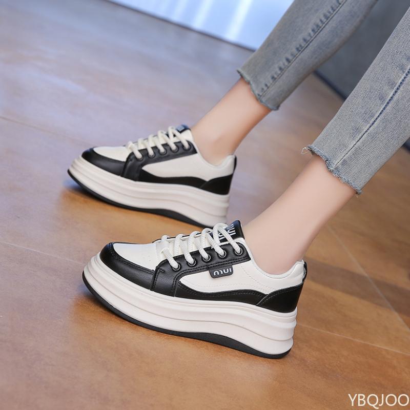 Trendy Spring Women's Vulcanized Shoes New Casual Height Increasing Thick Soled Sports Non Slip Board Shoes Zapatos De Mujer