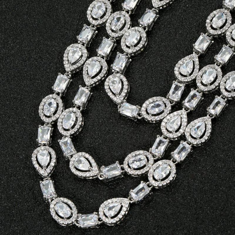 Exaggerated Luxury Zircon Necklace Earrings Set Bridal Wedding Dress Dress Dinner Premium Jewelry Holiday Wear