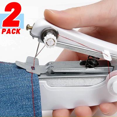 2/1 piezas de máquinas de coser manuales portátiles, minimáquinas de coser de mano inalámbricas, útiles para hacer bricolaje, ropa para el hogar, herramientas de tela y cuero