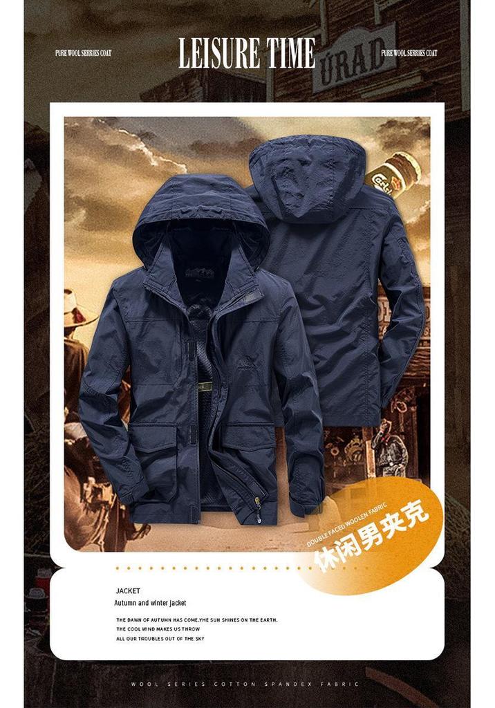 Men's Windproof Quick-Dry Outdoor Jacket - Spring/Autumn Loose Fit, Plus Size, Thin Style for Hiking and Casual Wear
