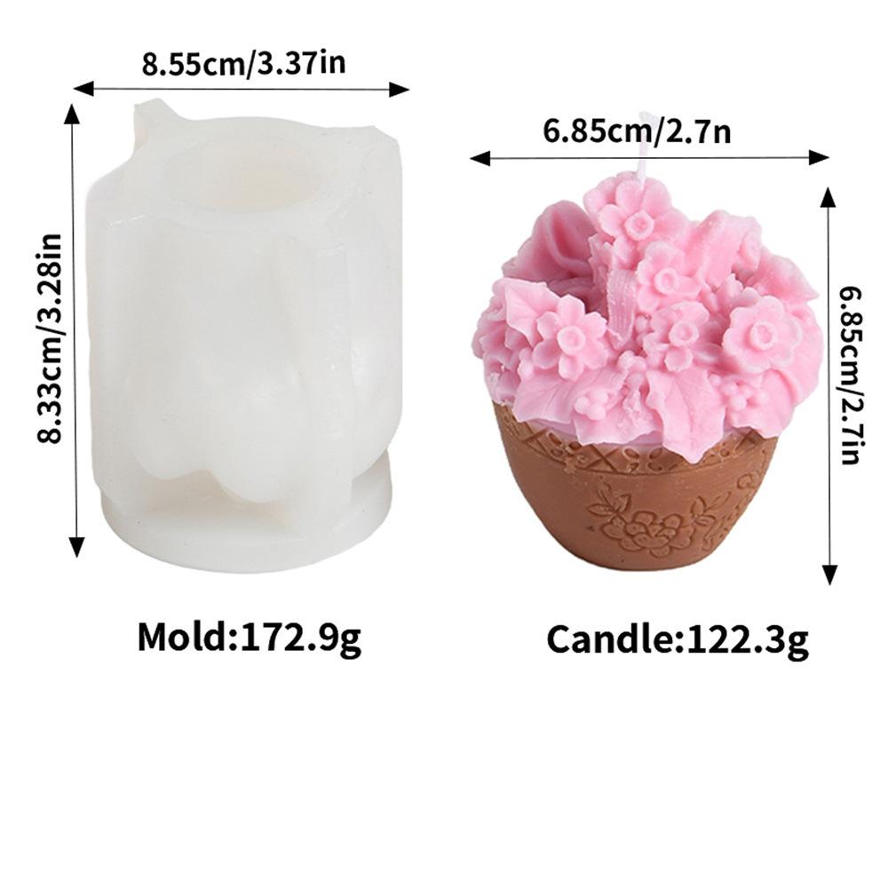 DIY Love Rose House Candle Mold 3D Gift Box Flower Pot Aromatherapy Soap Silicone Candle Making Tool Valentine's Day Decoration