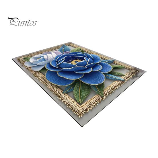 Absorbent Bath Mat Floor 3D Flower Pattern Bathroom Rug Highly Quick Door Friendly Dry Non-Slip Rubber Backing Kitchen Shower Laundry Room No Curl