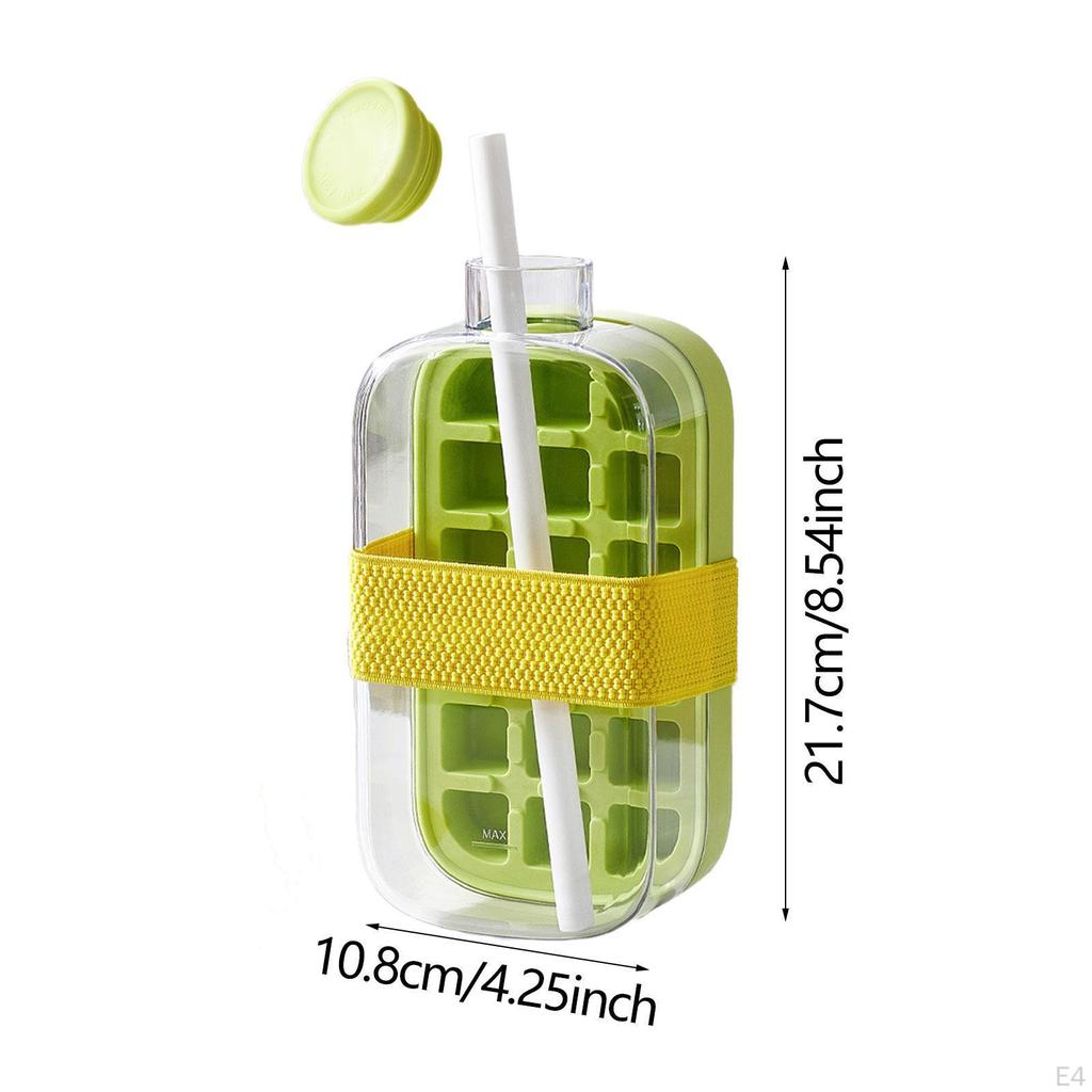 Ice Cube Tray Flexible Nonslip Kitchen Gadgets Mold for Tea Cocktail Bar White 800ml