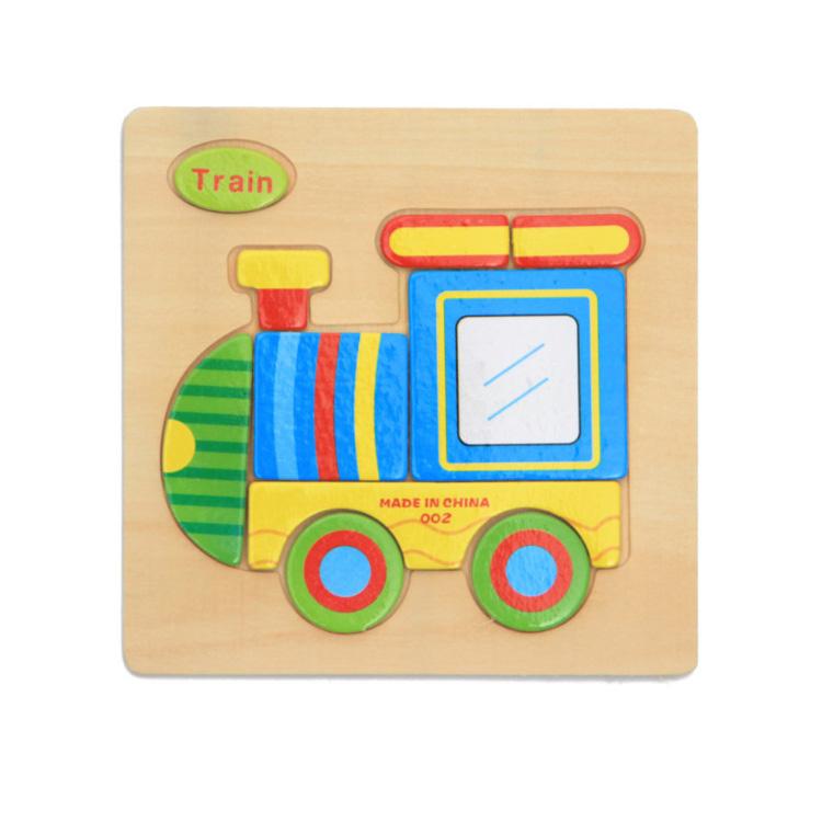 Cartoon Animal Fruit Car Pattern Wooden 3D Puzzle Baby Intelligence Early Learning Educational Toy Cute Wood Puzzle For Kids