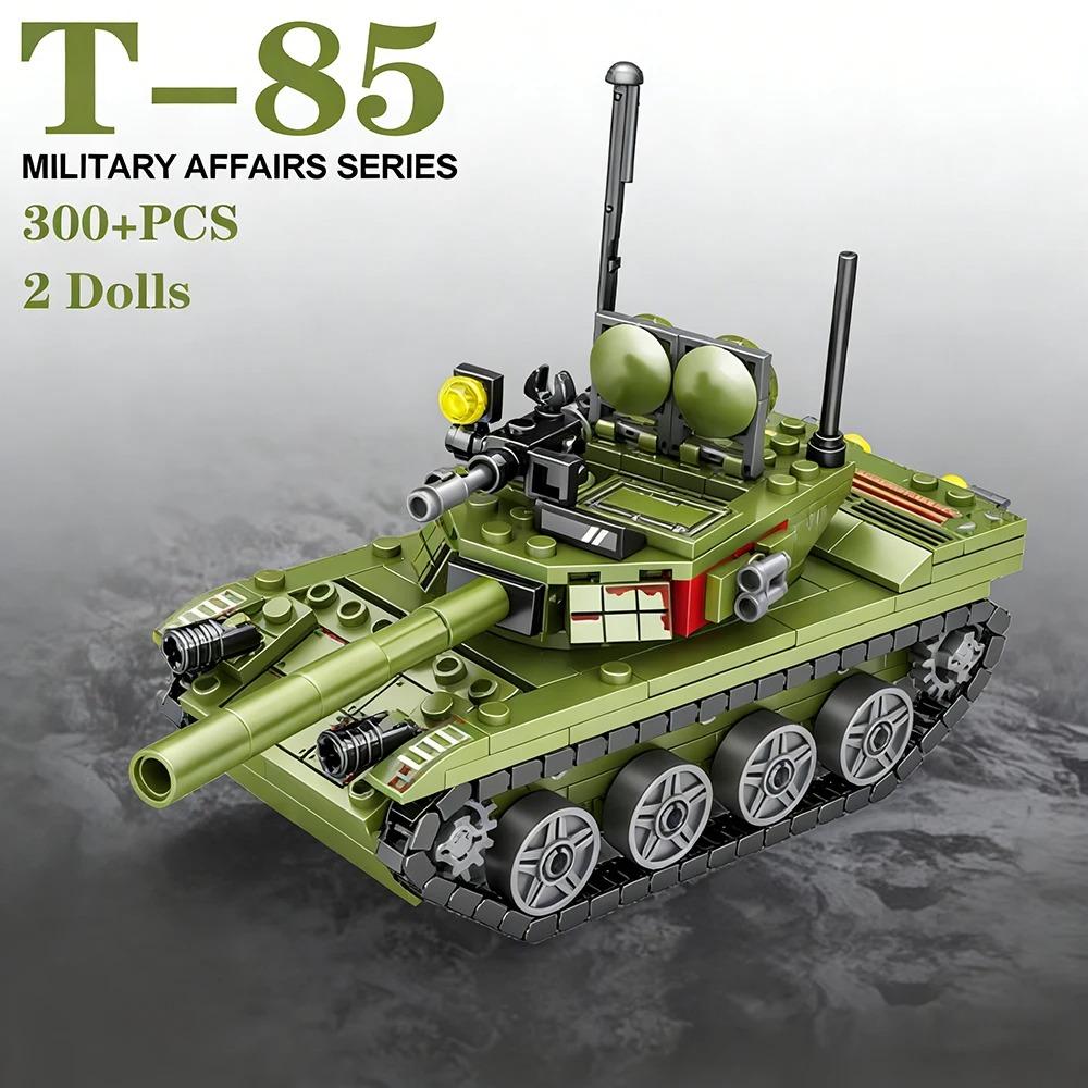 Military T-85 Main Battle Tank Vehicles Army Soldier Figures Building Blocks Kids Toys For Children Boy Gift