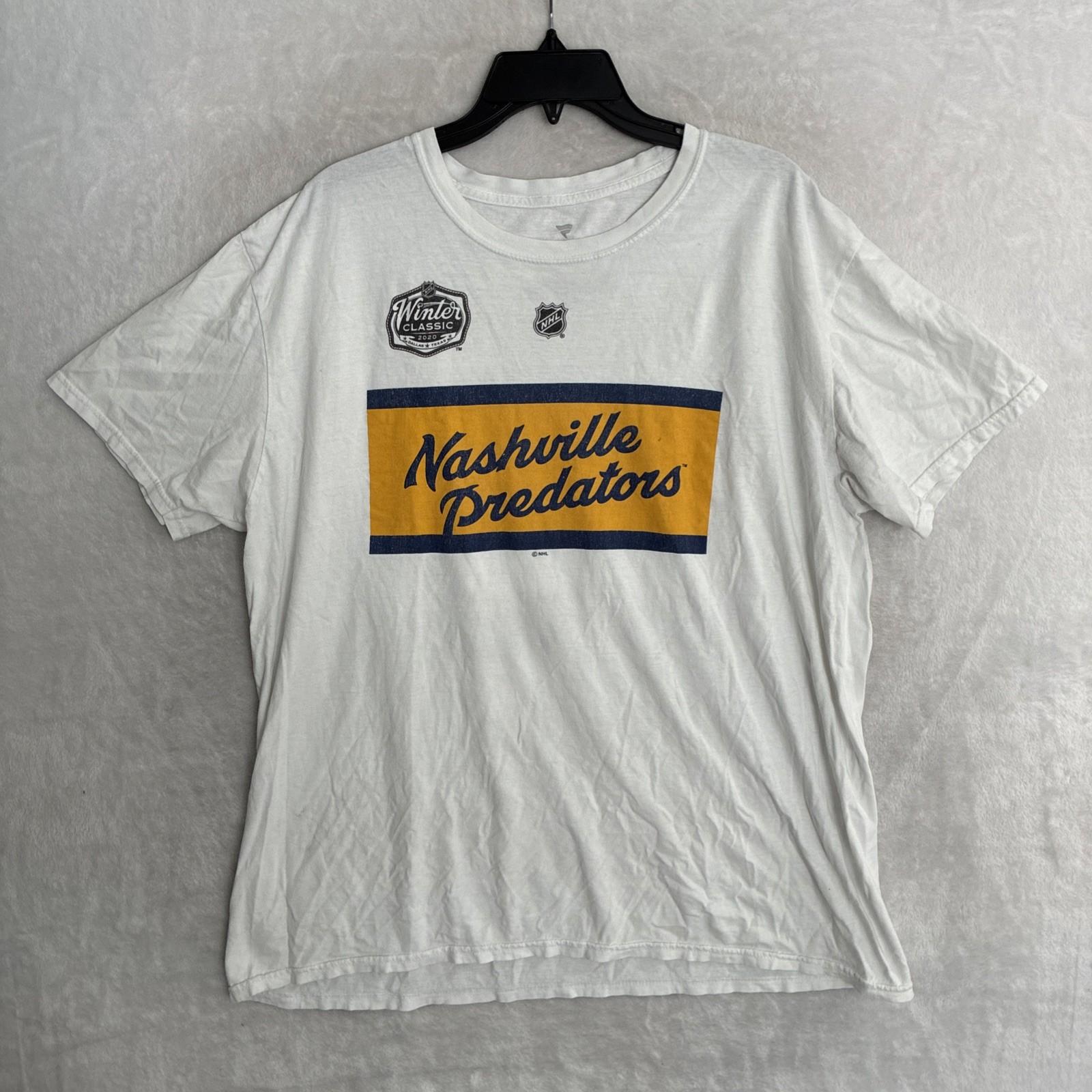 Fanatics NHL Mens T Shirt Nashville Predators White Graphic XL Cotton Crew Neck S разноцветный