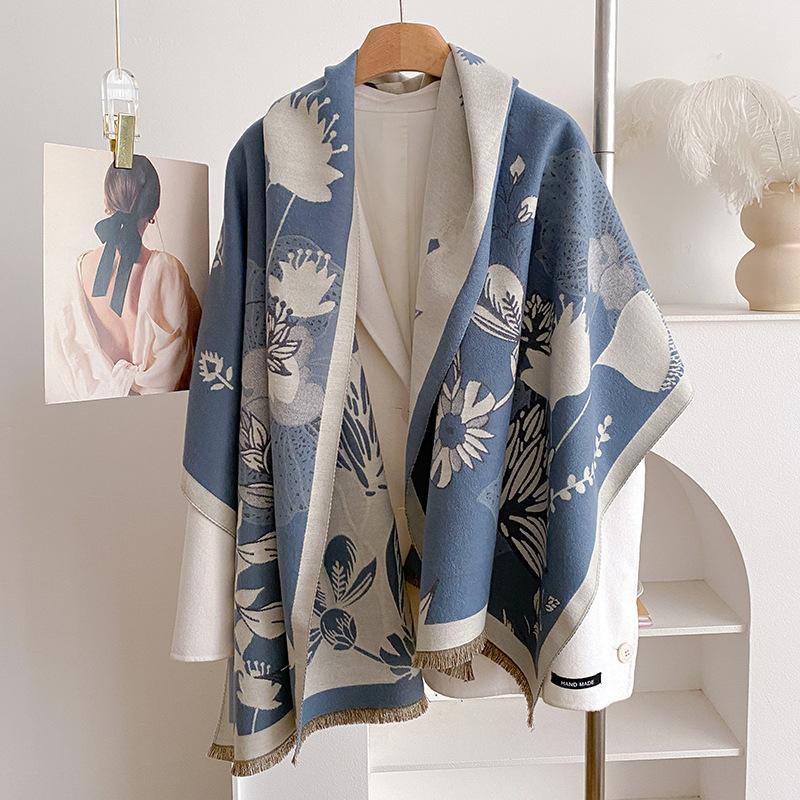 Imitation Cashmere Scarf Versatile Printed Warm Air Conditioner Shawl With High-End Fashion Scarf Women