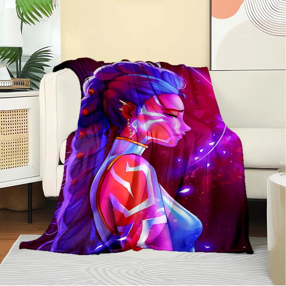 K-POP Anime Girls Group Four Seasons Soft Warm Blanket All-Season Thick Knit Polyester Bedspread for Bed, Camping, Travel Perfect Gift