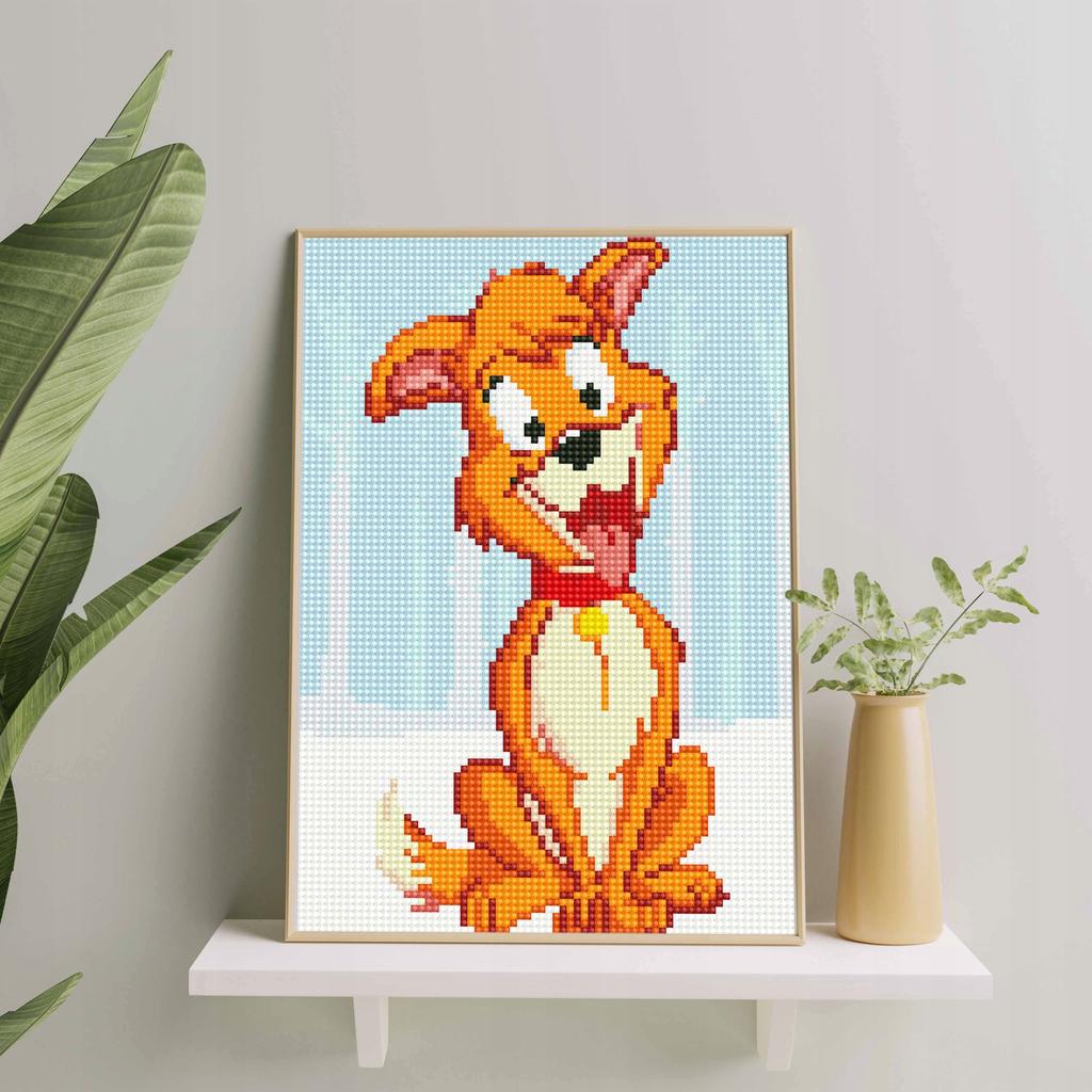 Haft diamentowy 5d z ramą diamond painting mozaika dla dzieci pies oh art!