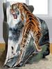 Tiger Pattern Digitalprinted Polyester Bedroom Velvet Flannel Soft Sofa Cover Blanket Fleece Soft Sofa Cover Blankets for Beds