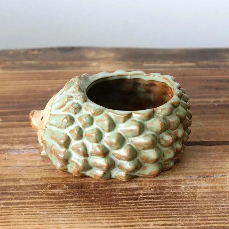 Garden Decoration Cartoon Hedgehog Shaped Mini Flower Pot for Succulents Fleshy Plants Flowerpot Ceramic Home Decor Accessories