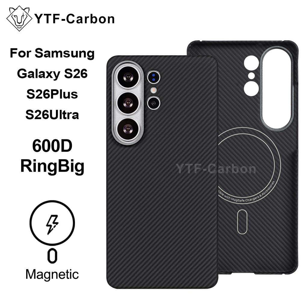 YTF-carbon Luxury Real Kevlar Case for Samsung Galaxy S26 Ultra/S26Plus/S26, Aramid Fiber Magnetic MagSafe Cover