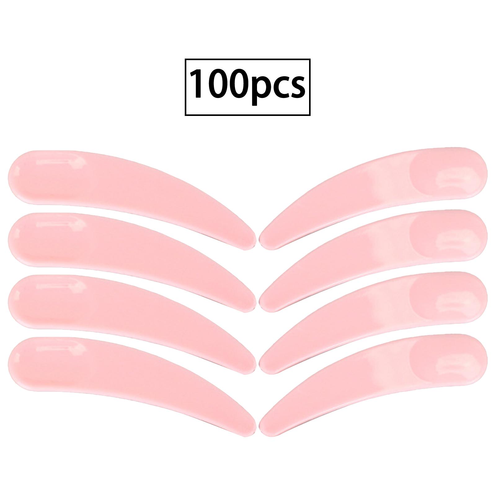 

100 шт. ложка для маски для лица в форме полумесяца, многофункциональный инструмент для ухода за кожей вокруг глаз, легко очищаемый гигиенический многоразовый косметический аксессуар One Size розовый