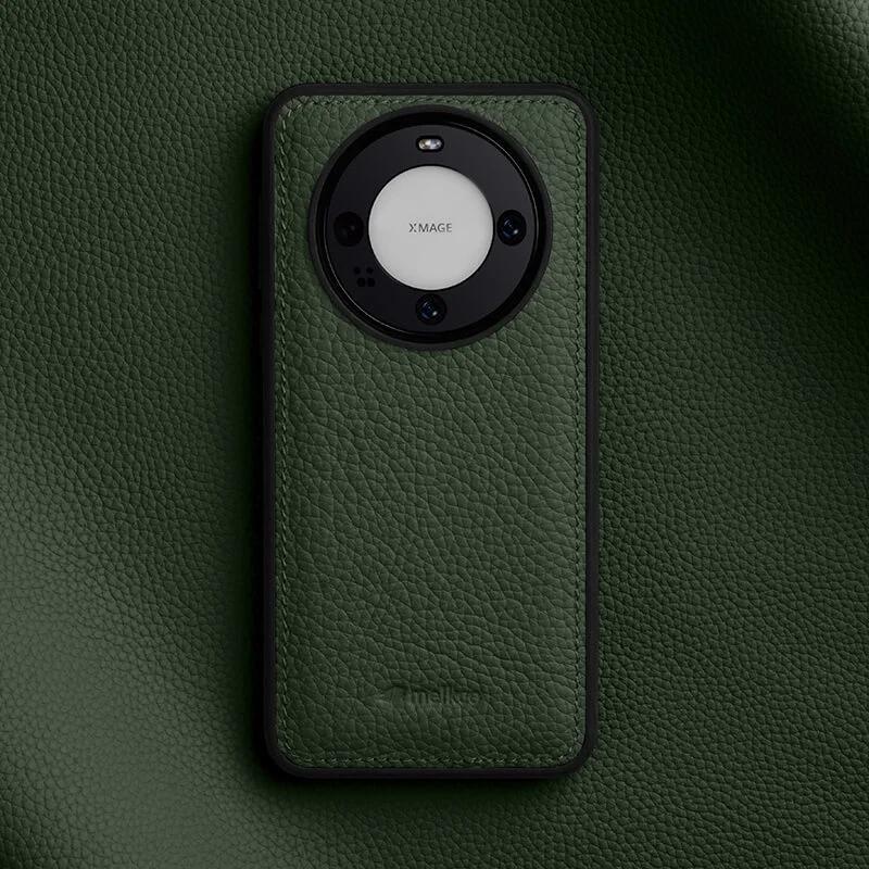 Melkco Genuine Cowhide Leather Case for Huawei Mate 60 Pro Plus Mate 60 Silicone Bumper Camera Protective Shockproof Back Cover