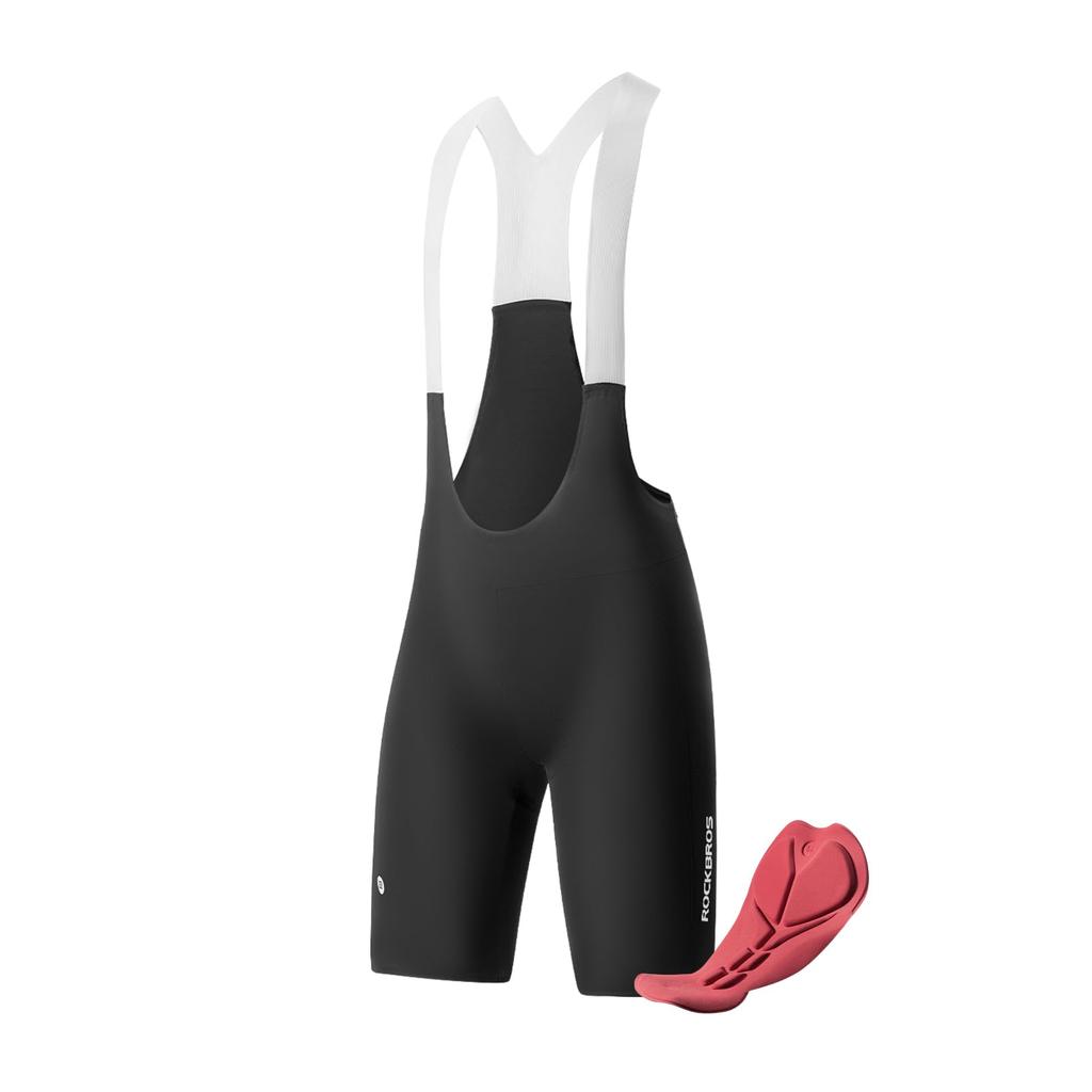 ROCKBROS Men's Summer Bib Shorts for Road Bikes, Reflective Material, Pain Relief, Shock Absorption, Padded, Cycling Wear