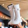 Autumn/Winter  Girl Boots   Platform Zipper Knee-High Boots Soft Plush Warm Buckle Up Outdoor Kids High Boots