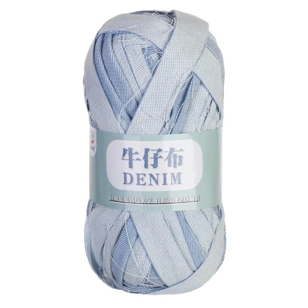 Durable 200g/Roll Denim Yarn Blue Color Durable Material Crochet Thread Soft Texture Washed Finish Weaving Cord For Handbags