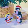 Mini Glass Penguin Figurine Cute Animal Household Tabletop Christmas Ornament Living Room Car Gifts Decoration Supplies New
