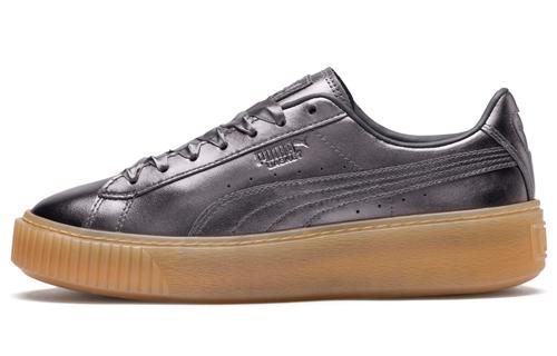 PUMA Basket Platform Luxe Silver Women s 366687-01 38.5