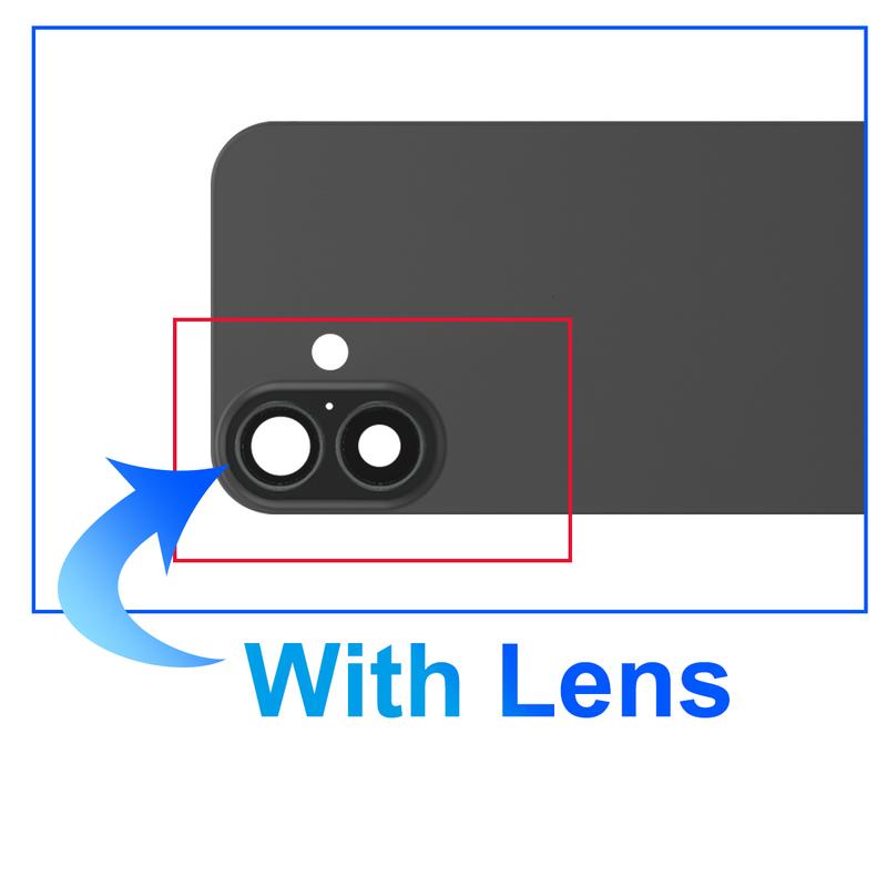 Glass Battery Cover For iPhone 16 16Plus Rear Door Housing Panel Camera Lens Parts For iPhone 16 Plus Battery Cover