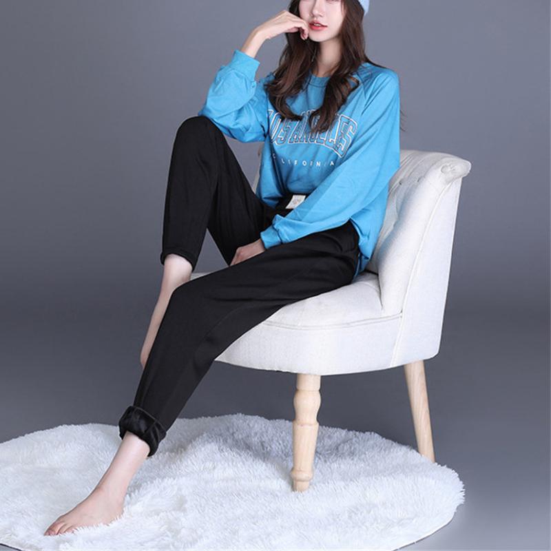 Autumn Winter High Waist Elastic Women's Wide Leg Thicken Warm Pants For Women Loose Woman Trousers Elegant Long Office Lady