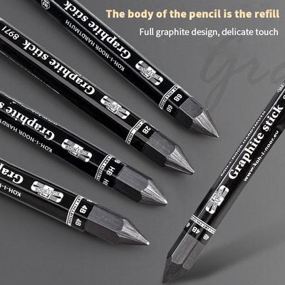 HB/2B/4B/6B Sketch Charcoal Stick Black Woodless Graphite Stick Pencil Drawing Strips Art Student Sketch Painting Graphite Pen