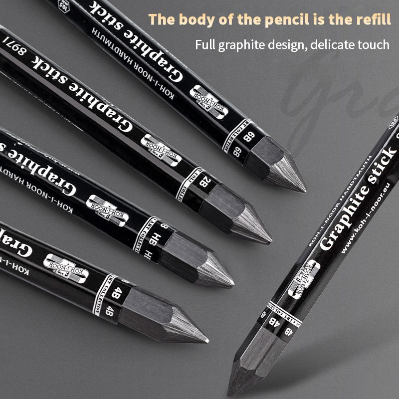 HB/2B/4B/6B Sketch Charcoal Stick Black Woodless Graphite Stick Pencil Drawing Strips Art Student Sketch Painting Graphite Pen