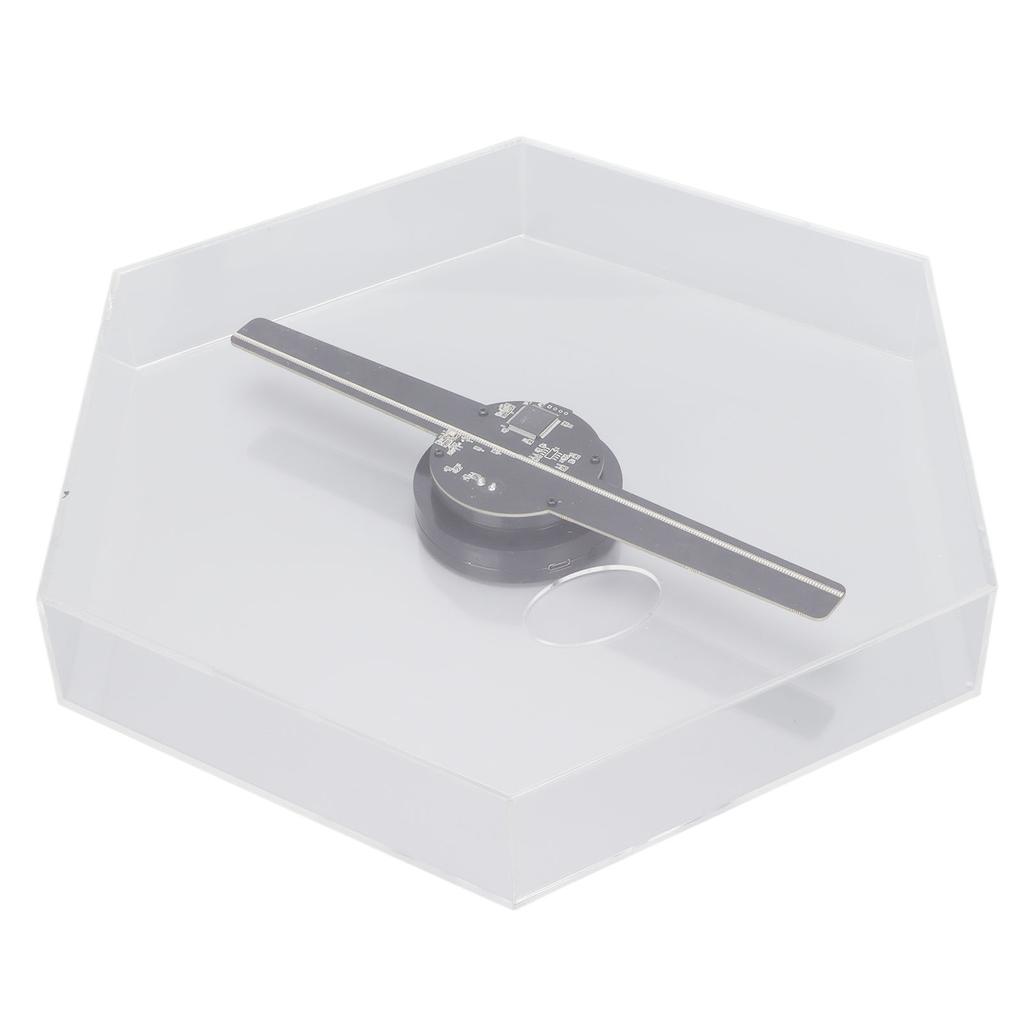 Holographic Advertising Machine 3D Naked Eye LED Fan with Hexagonal Protective Cover for Store