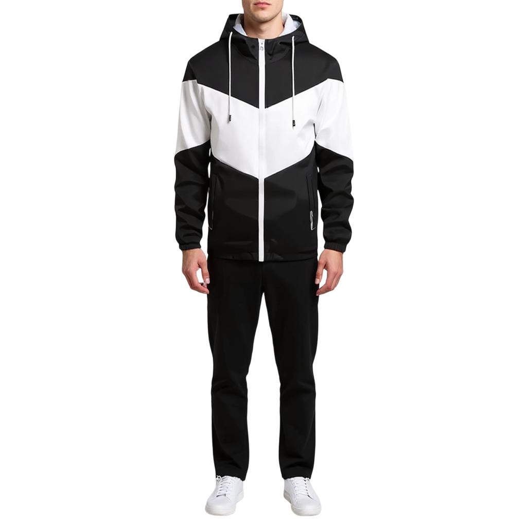 Men's  Leisure  Sports  Hooded Hood  Coat  Trousers  Set