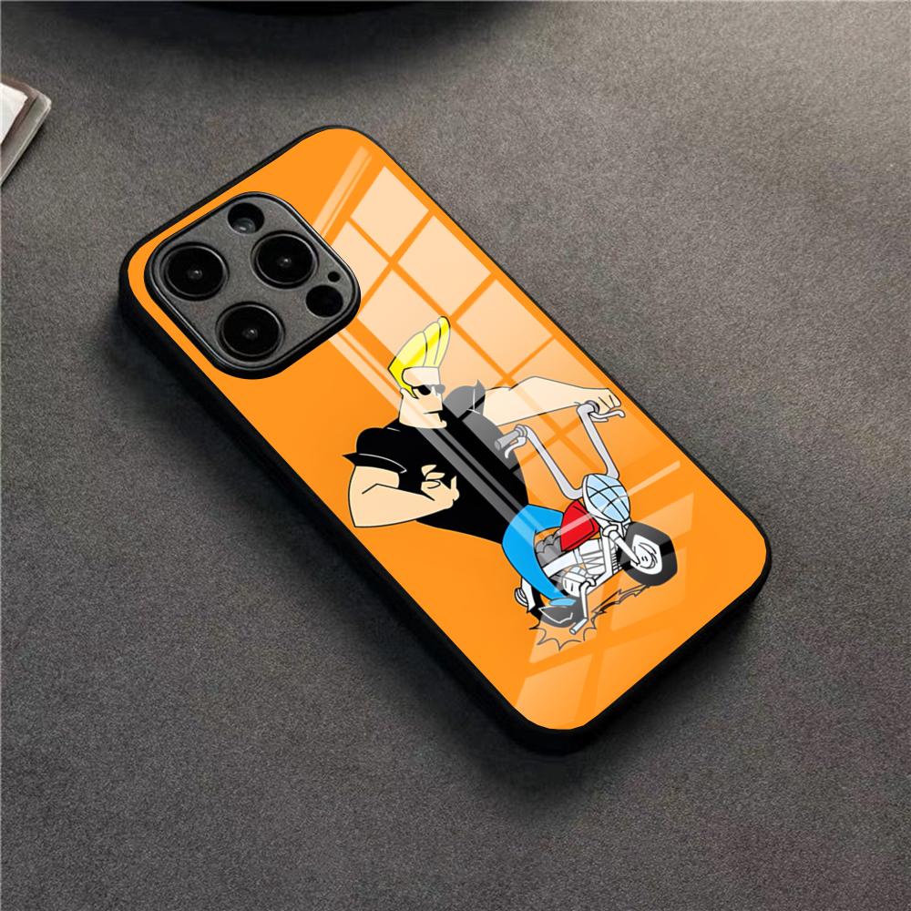 Johnny Bravo Anime Phone Case For 17 Pro Max IPhone 16 Pro 14 12 11 13 Mini X XR XS 15 Plus SE Glass Cover