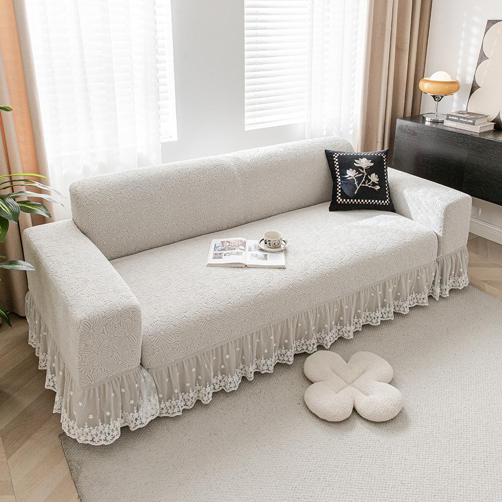 New Skirted Sofa Cover Anti Cat Scratch Elastic and Anti Slip All Inclusive Universal Set All Season Suitable Sofa Cover Cloth